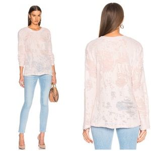 Iro Anile Sand Pink Distressed Sweater, Size S